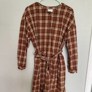 Frank and Oak plaid tencel kapok blend dress